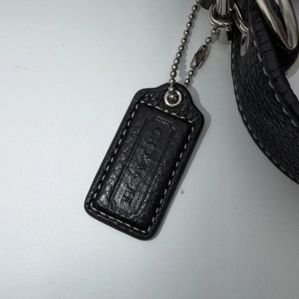 COACH Black Pebble Leather Duffle Crossbody Shoulder Purse Bag F15064 Medium-Lrg - Picture 8 of 16